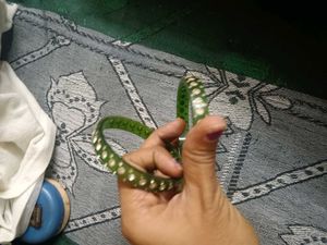 Green Embellished Bangles