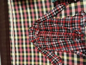 red checks shirt for women