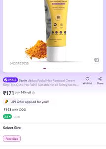 Sanfe Ubtan Facial Hair Removal Cream