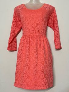 Pintresty Coral Lace Dress