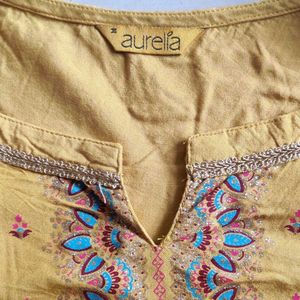AURELIA💛Round Neck Ethnic Motifs Printed Kurta