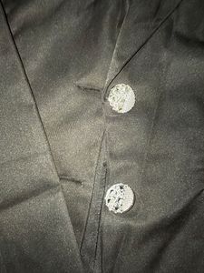 Chic Black Blazer with Statement Buttons