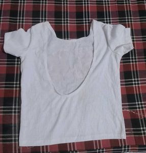 White Floral Embroidered T-Shirt