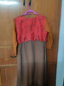 Mustard Kurta with detachable shrug