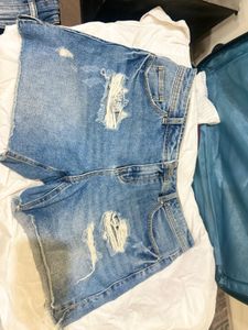 Distressed Denim Shorts