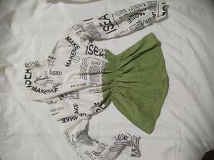 Newspaper Print Y2K Crop Top With FREE GIFT