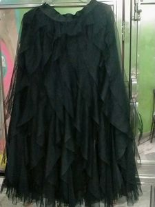 Black Tulle Tiered Skirt