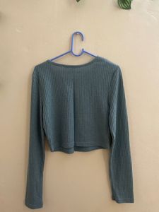 Ribbed Long Sleeve Crop Top