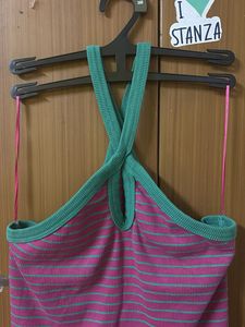Striped Halter Neck Tank Top