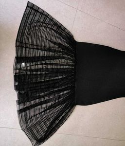 Puff Sleeve Square Neck Net Frill Flare Bodycon