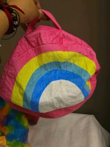 Rainbow Teddy Bear with Carrier