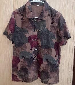 Vintage Floral Print Blouse