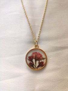 Real Roses Necklace Pendant