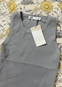 Zara Grey Sleeveless Top