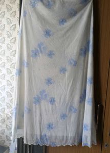 White Floral Print Skirt