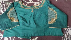 Green Embroidered Ethnic Blouse