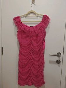 Chic Ruffled Pink Dress