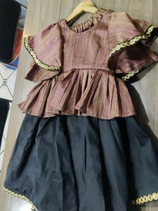 Beautiful Girls Puplum Pattern Blouse With Frill S