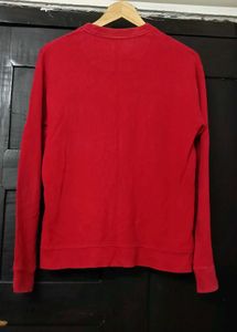 Red Argyle Crewneck Sweater