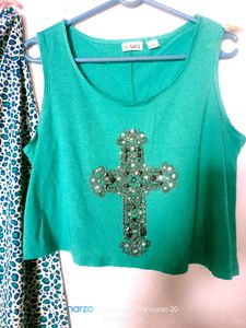 Cute Green Tank &amp; Pants Set