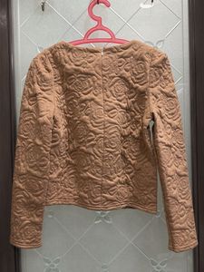 Quilted Rose Pattern Crop Top
