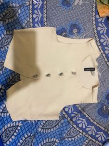 Cream Buttoned Vest