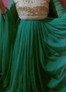 Gorgeous Green Embroidered Anarkali