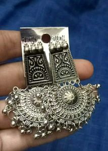 Silver Oxidized Earrings