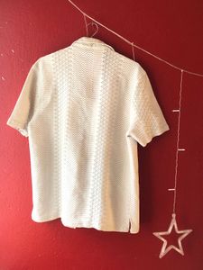 Semi sheer net style Short Sleeve Shirt