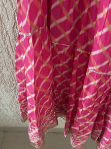 Vibrant Pink Embroidered Kurta with plazzo