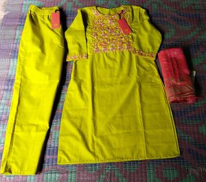 Embroidered Kurta Set with Dupatta