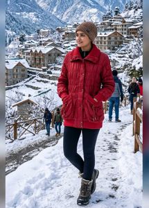 Stylish Maroon Quilted Jacket