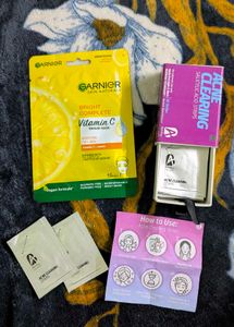 Acne Strips+ Garnier Vitamin C Serum Mask