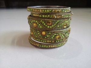 Gold-Tone Rhinestone Bangle Set