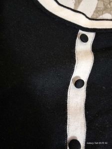 Black &amp; White Striped Cardigan