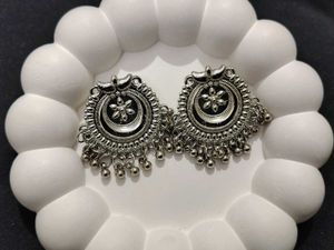 Boho Silver Oxidised Necklace &amp; Earring Set
