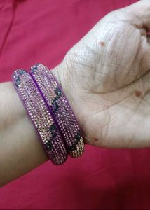 Sparkling Purple Bangles Set