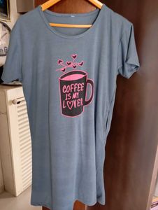 Coffee Lover Graphic long nighty T-Shirt