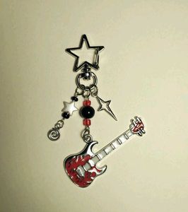 Guitar & Star Keychain