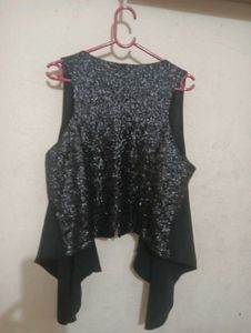 Chic Black Sleeveless Vest Jacket