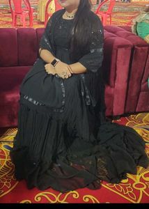 Elegant Black Sequined Ethnic lehenga