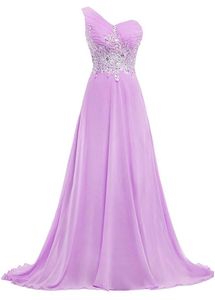 Stunning Lavender One-Shoulder Gown
