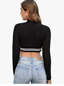 Black Cropped Top (size l) never worn