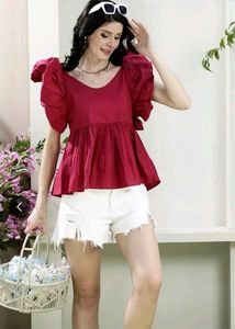 Pretty pink Ruffled Sleeve Top