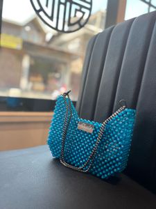 Beaded Blue Handbag