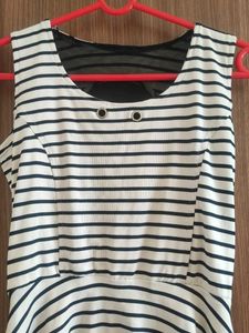 Striped High-Low Tunic Top