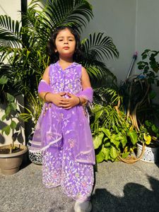 Adorable Purple Printed Outfit
