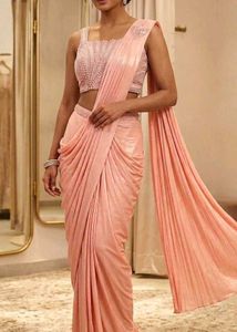 💗 PINK DHOTI-STYLE READYMADE SAREE 💗