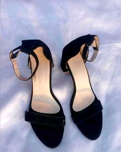 Stylish Black Ankle Strap Heels