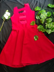 Red flareed dress❤️